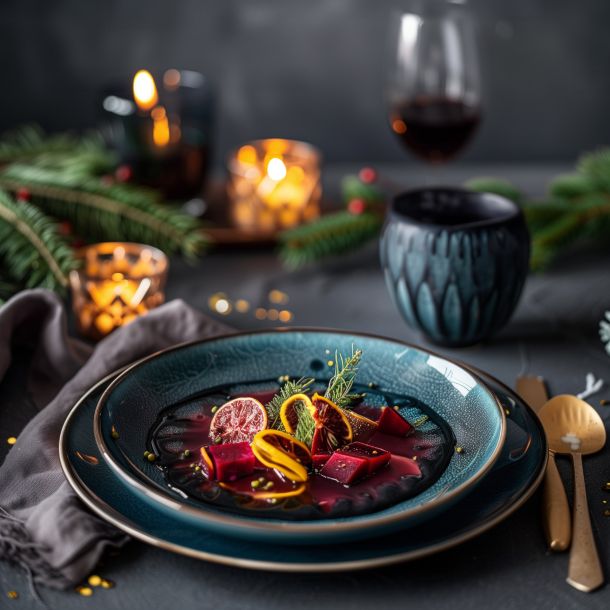 Winterliche Vorspeise aus dem Weihnachtsmenü von Quovadis Catering